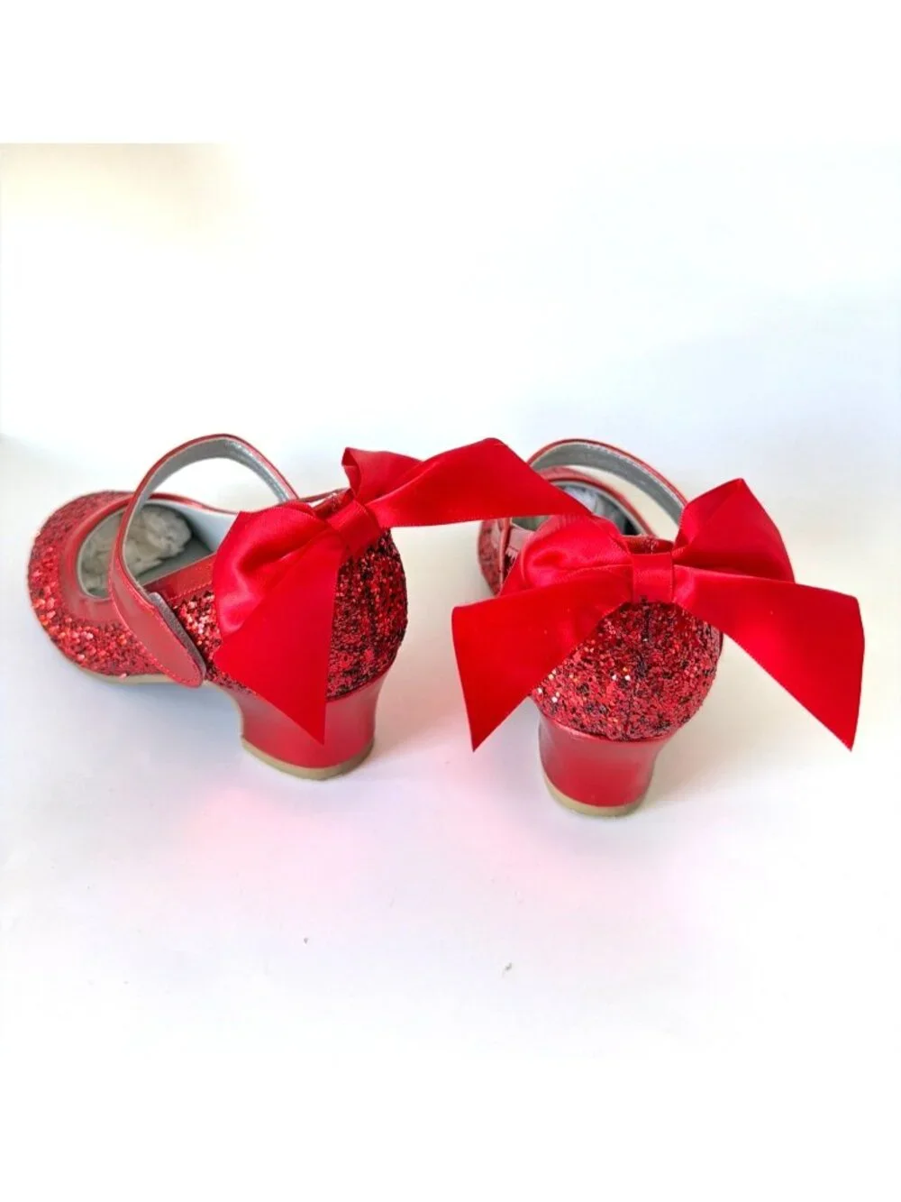 Red Glitter Dress Shoes Mary Janes Princess Heels Toddler Size 12